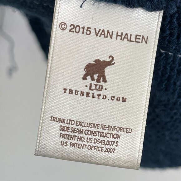 TRUNK Ltd. Womens XS Navy Blue Distressed Van Halen Sweater Long Sleeve Knit Top - Picture 7 of 12